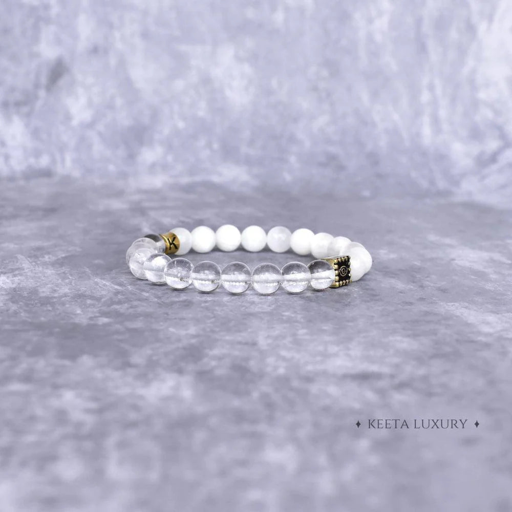 Intuition - Selenite & Clear Quartz Bracelet